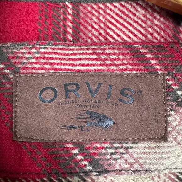 Orvis Big Bear Heavyweight Double Brushed Flannel Button Down Shirt Hand Warmer - Picture 10 of 15